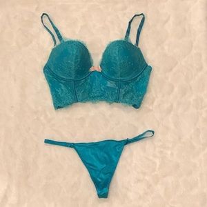Victoria’s Secret Turquoise Lace Bra and panty set